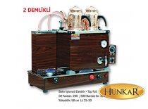 Ahşap fırın boyalı üstü Açılır 2 Demlikli içi bakır çay kazanı 
