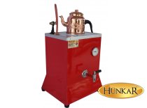ÇAY KAZANI KIRMIZI DESENLİ SADE ELEKTRİKLİ SU OTOMATİKLİ YALITIMLI TEK DEMLİKLİ