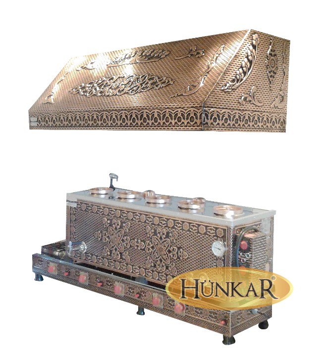 BAKIR 5'Lİ ÇAY KAZANI DOĞALGAZLI ELEKTRİKLİ VENTİLLİ SU OTOMATİKLİ YALITIMLI- BAKIR DAVLUMBAZLI
