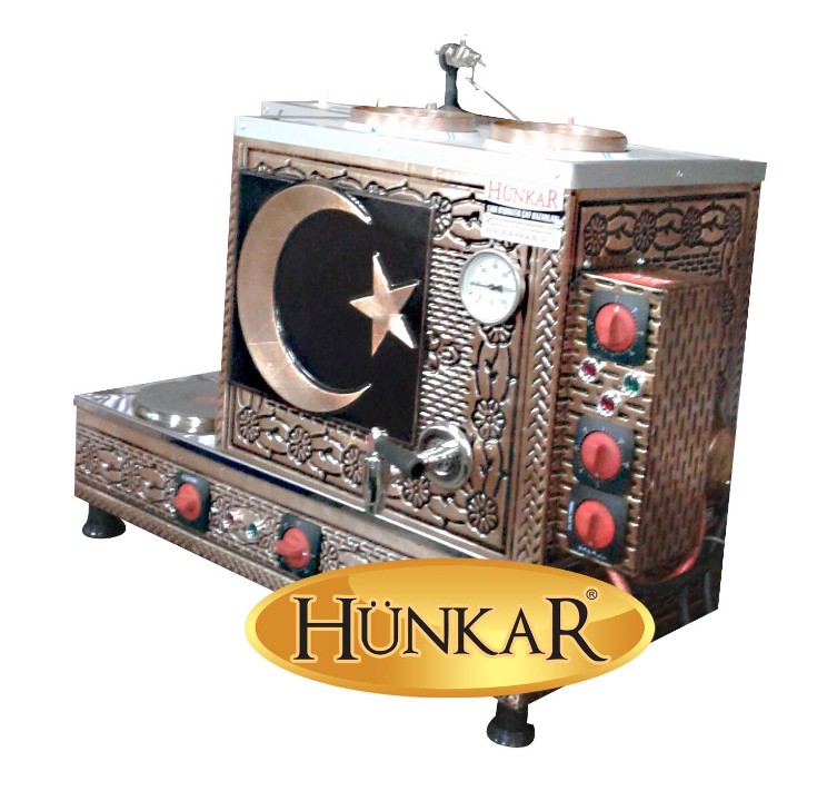 ÇAY KAZANI 2 DEMLİKLİ SADE ELEKTRİKLİ AY YILDIZ BAKIR İŞLEMELİ PLEYTLİ SU OTOMATİKLİ YALITIMLI ÇİFT 