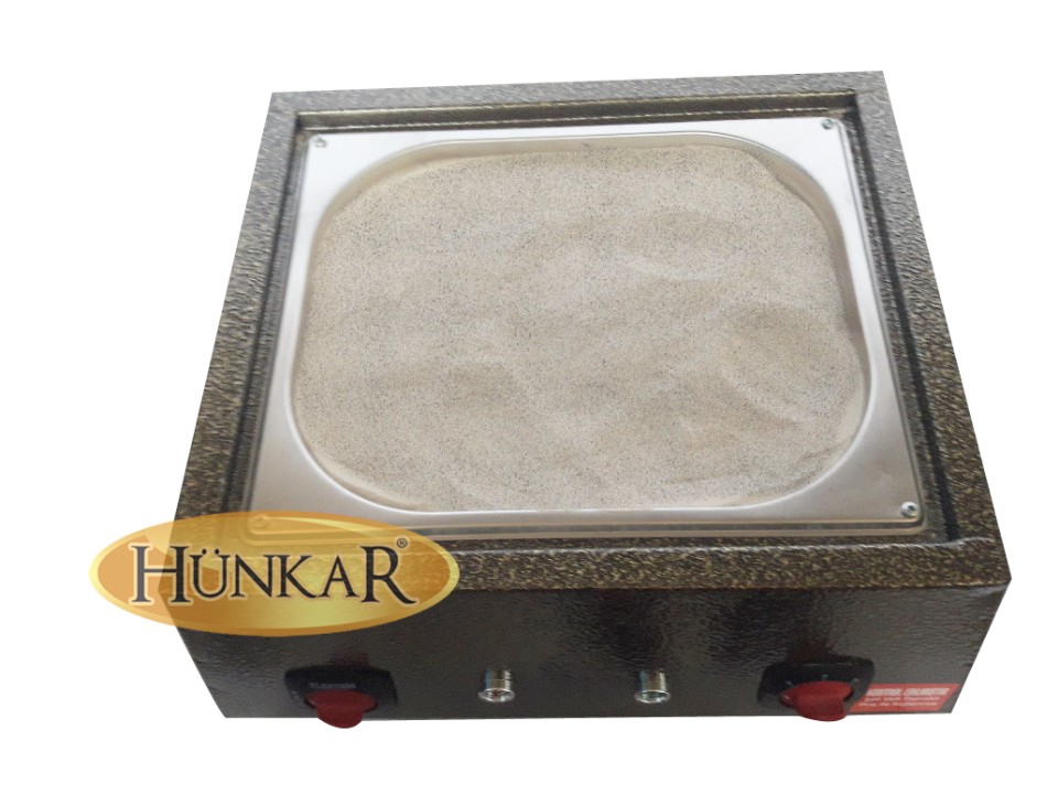BOYALI İŞLEMELİ ELEKTRİKLİ  CEZVELİ KUMDA KAHVE 45x35x22 cm