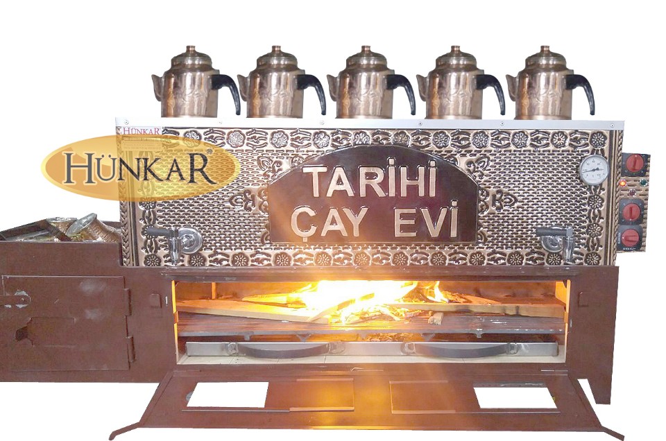 85 LİTRE BAKIR İŞLEMELİ 5 DEMLİKLİ SOBASI TUĞLALI YALITIMLI ELEKTRİKLİ KUMDA KAHVELİ SU OTOMATİKLİ BAKIR ÇAY KAZANI