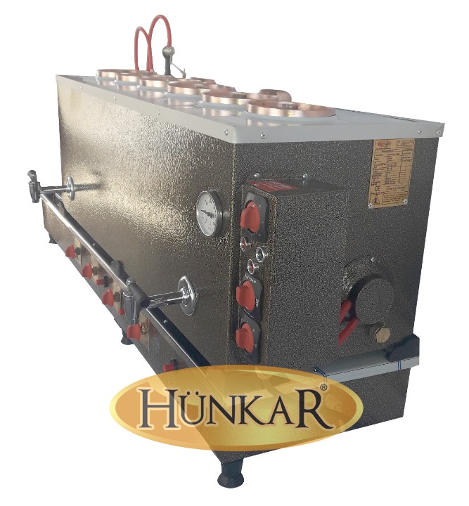 ÇAY KAZANI 6 DEMLİKLİ STATİK BOYALI ELEKTRİKLİ VE TÜPLÜ EMNİYET VENTİLLİ TERMOKUPURLU ÇİFT MUSLUKLU 