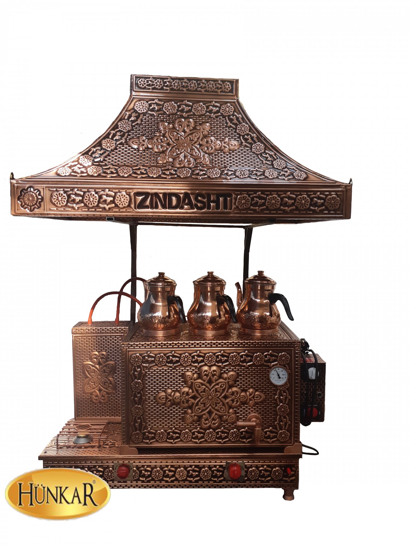 Özel İmalat komple Bakır 3'lü Çay Kazanı emniyet ventilli 40 litre 