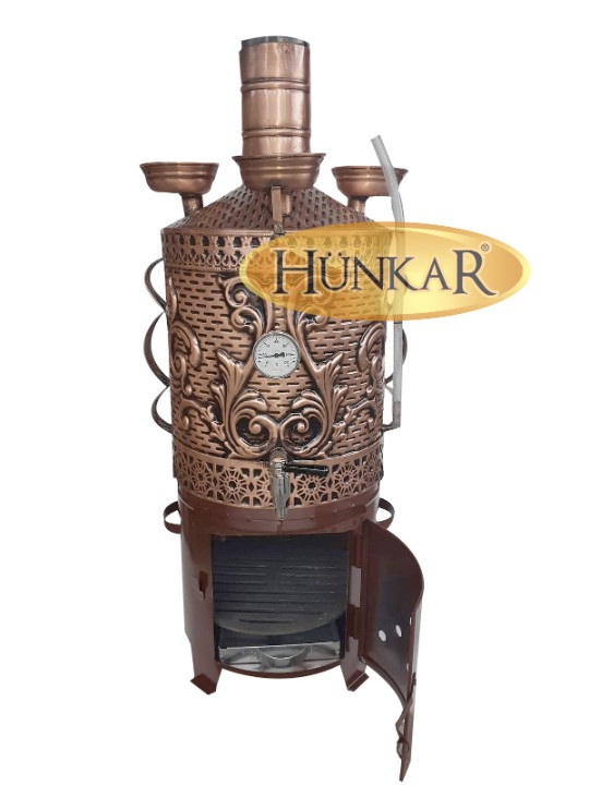 SEMAVER SOBASI TUĞLASIZ ODUNLU 30 LİTRE VERNİKLİ ve ESKİTMELİ ISI GÖSTERGELİ SU GÖSTERGELİ