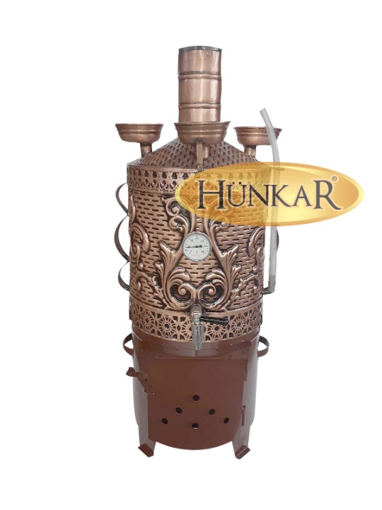 SEMAVER SOBASI TUĞLASIZ ODUNLU 30 LİTRE VERNİKLİ ve ESKİTMELİ ISI GÖSTERGELİ SU GÖSTERGELİ