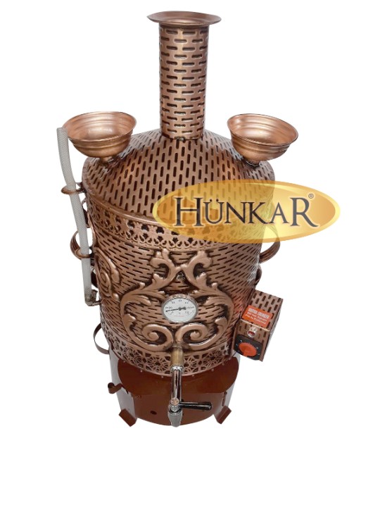 SEMAVER SADE ELEKTRİKLİ 2 DEMLİKLİ 30 LİTRE VERNİKLİ VE ESKİTMELİ ISI GÖSTERGELİ SU GÖSTERGELİ
