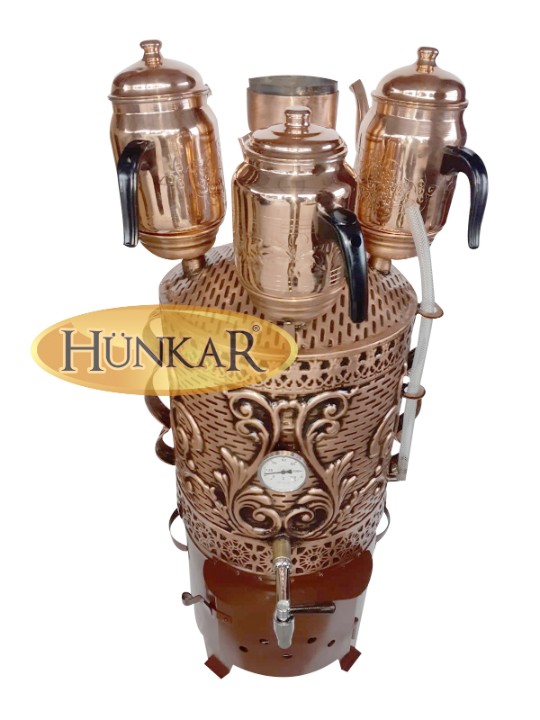 SEMAVER SOBASI TUĞLASIZ ODUNLU 30 LİTRE VERNİKLİ ve ESKİTMELİ ISI GÖSTERGELİ SU GÖSTERGELİ