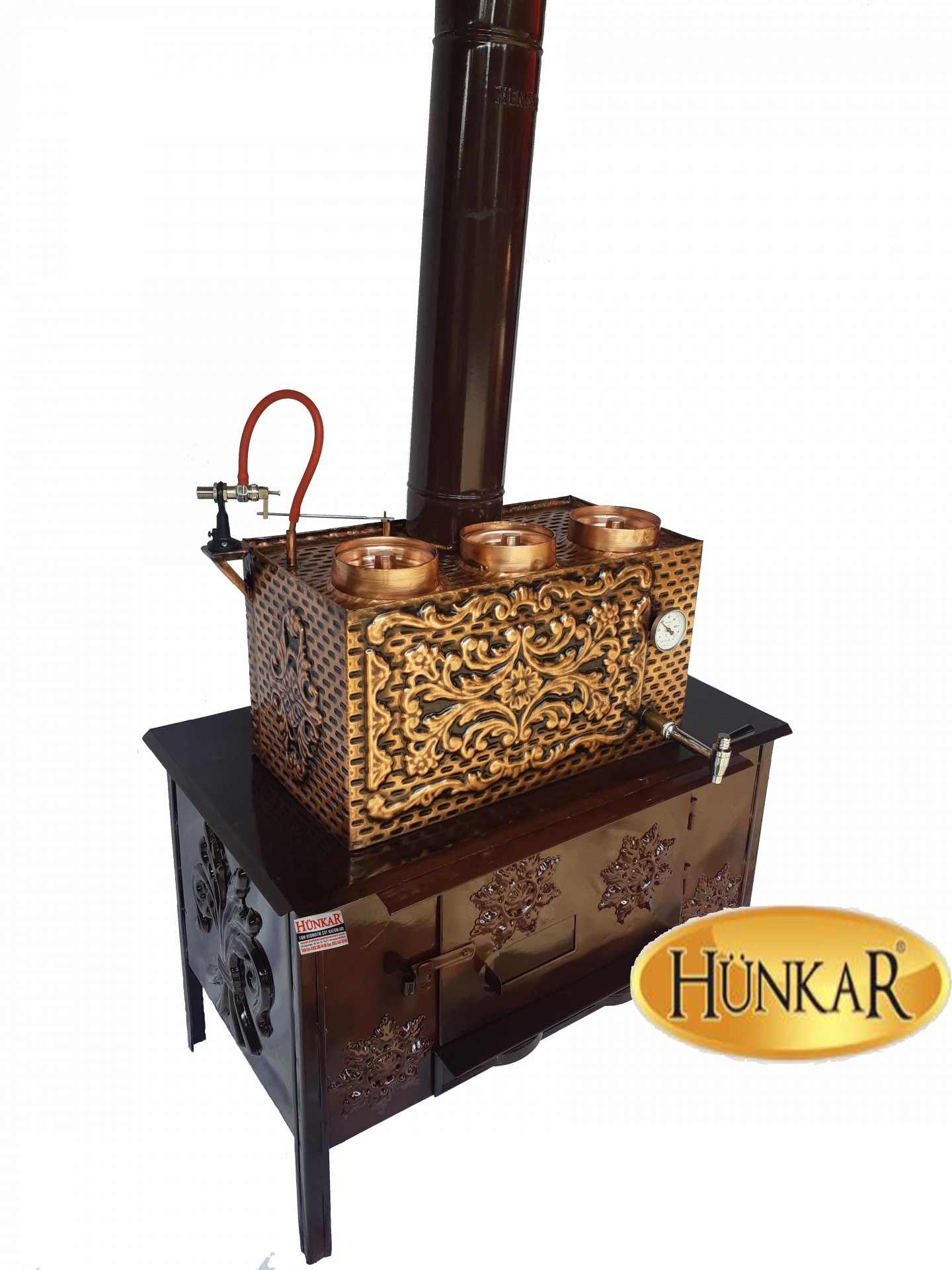ODUNLU YÜKSEK SOBALI(KÜZİNE) BAKIR SEMAVER 