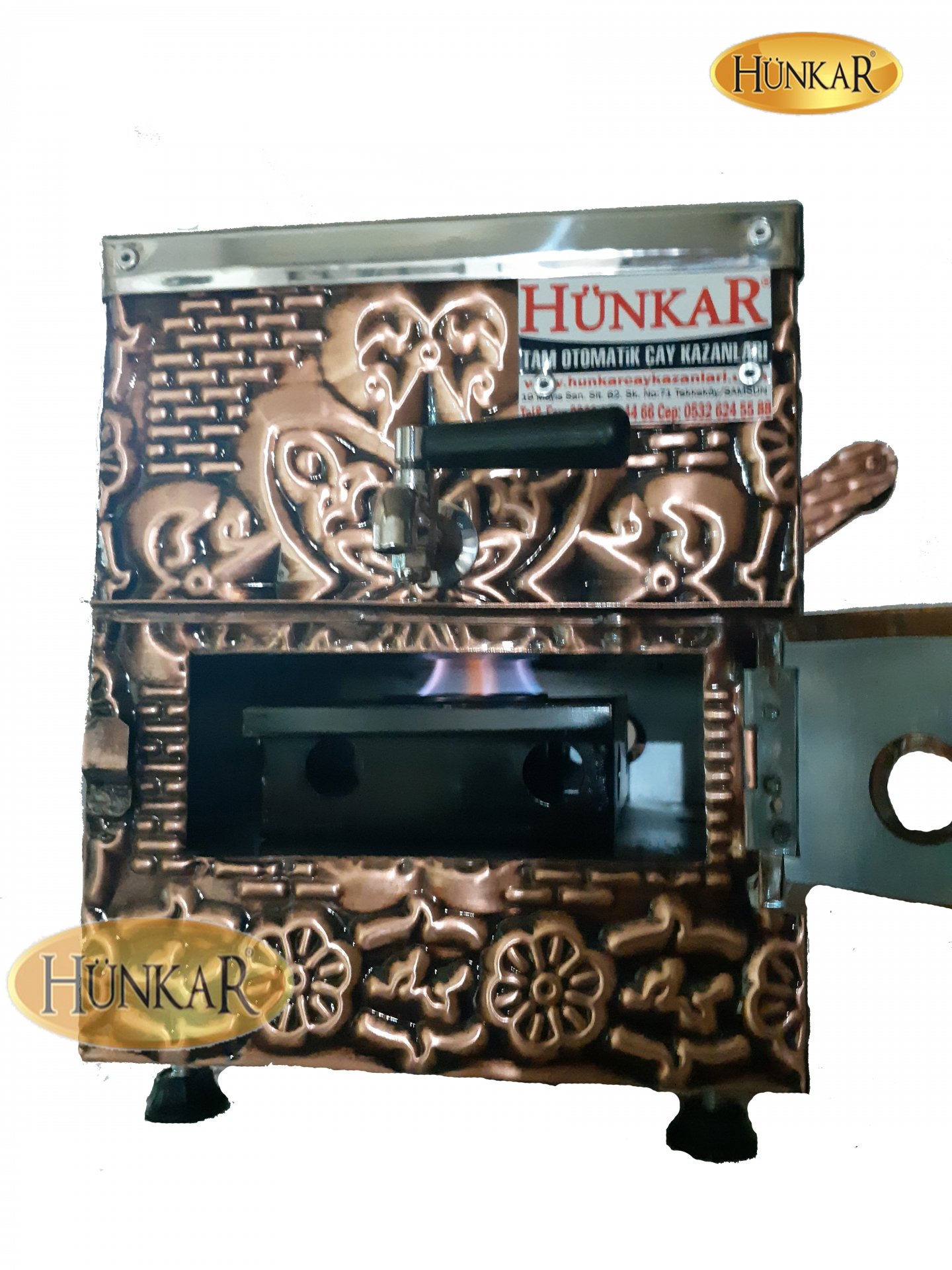 KÖMÜRLÜ - JELLİ YALITIMLI 3 LİTRE BAKIR SEMAVER 