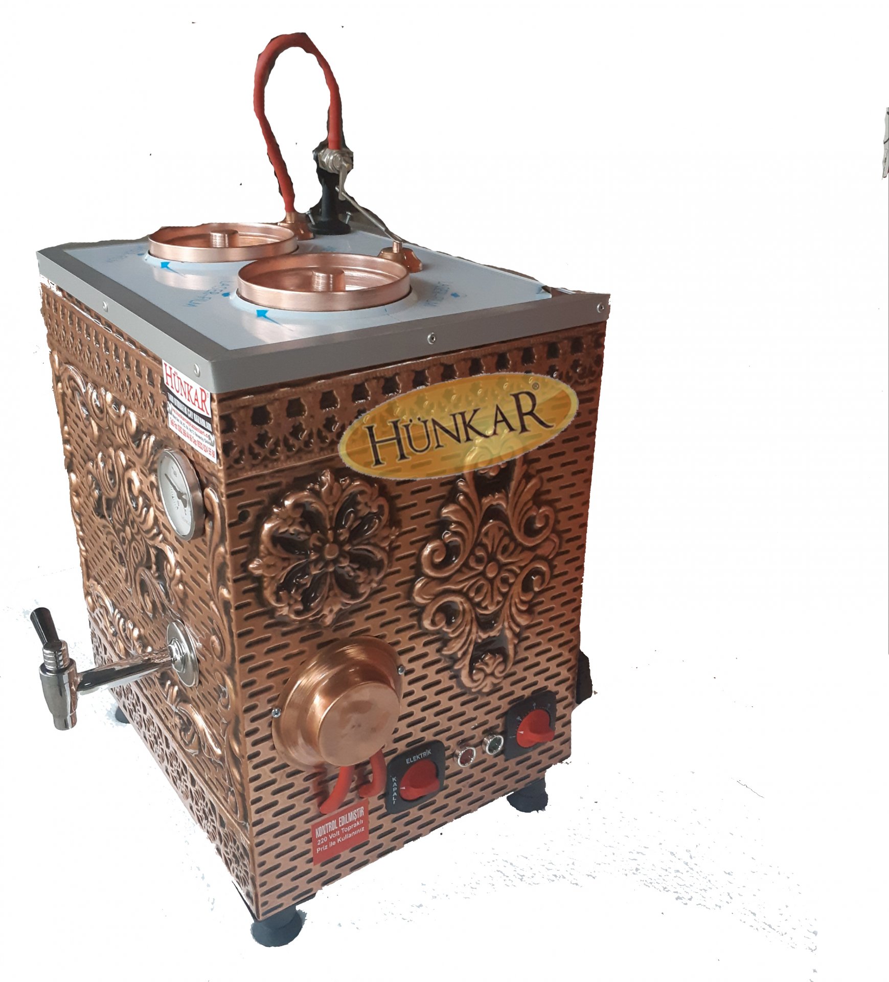 2'Lİ YENİ DESENLİ İÇ DIŞ BAKIR ELEKTRİKLİ ÇAY KAZANI