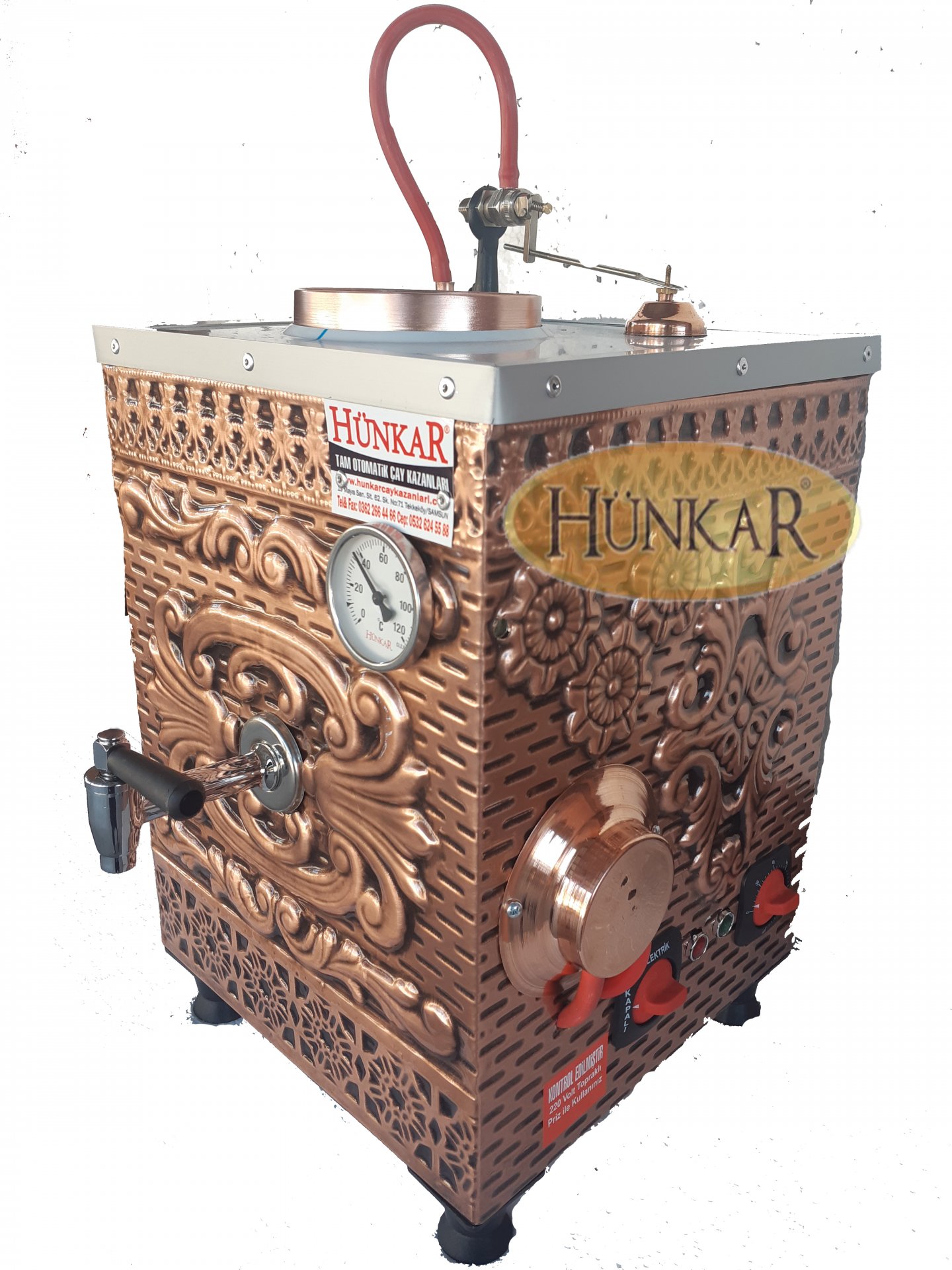 1 DEMLİKLİ İÇ DIŞ BAKIR ELEKTRİKLİ ÇAY KAZANI