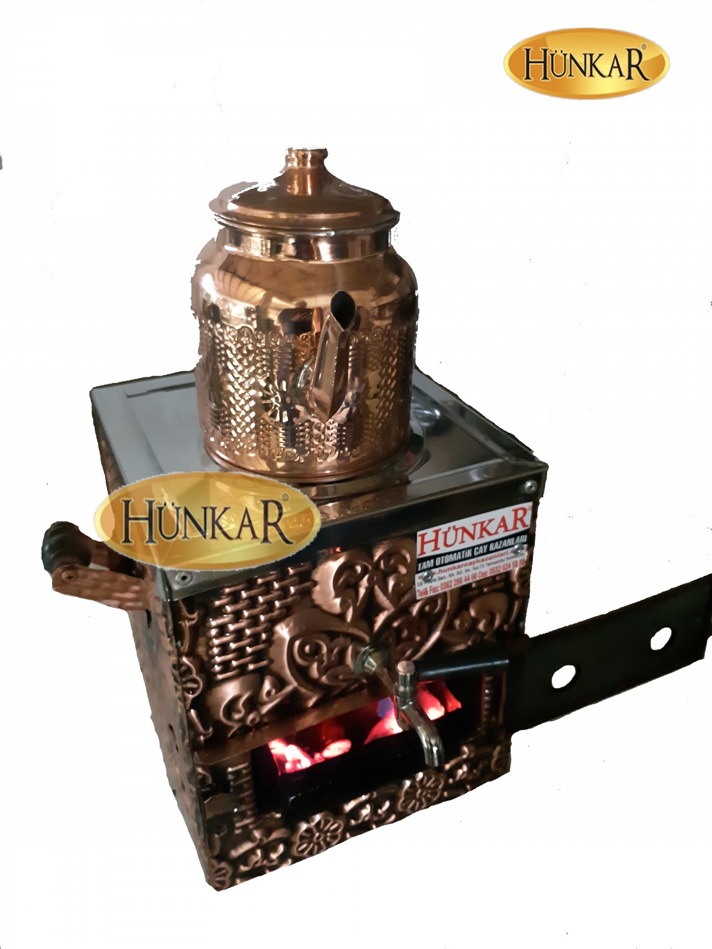 KÖMÜRLÜ - JELLİ YALITIMLI 3 LİTRE BAKIR SEMAVER 