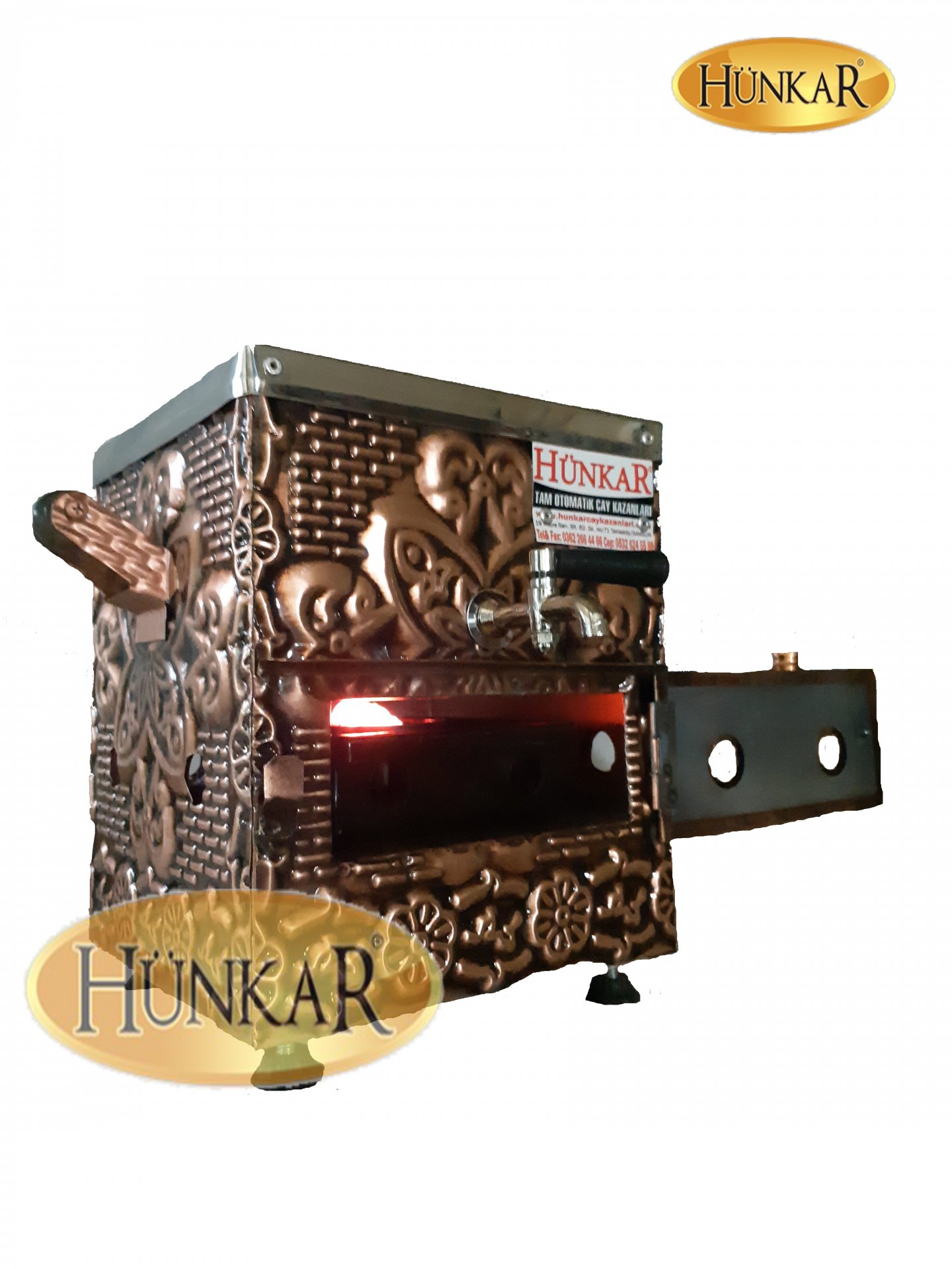 KÖMÜRLÜ - JELLİ YALITIMLI 3 LİTRE BAKIR SEMAVER 
