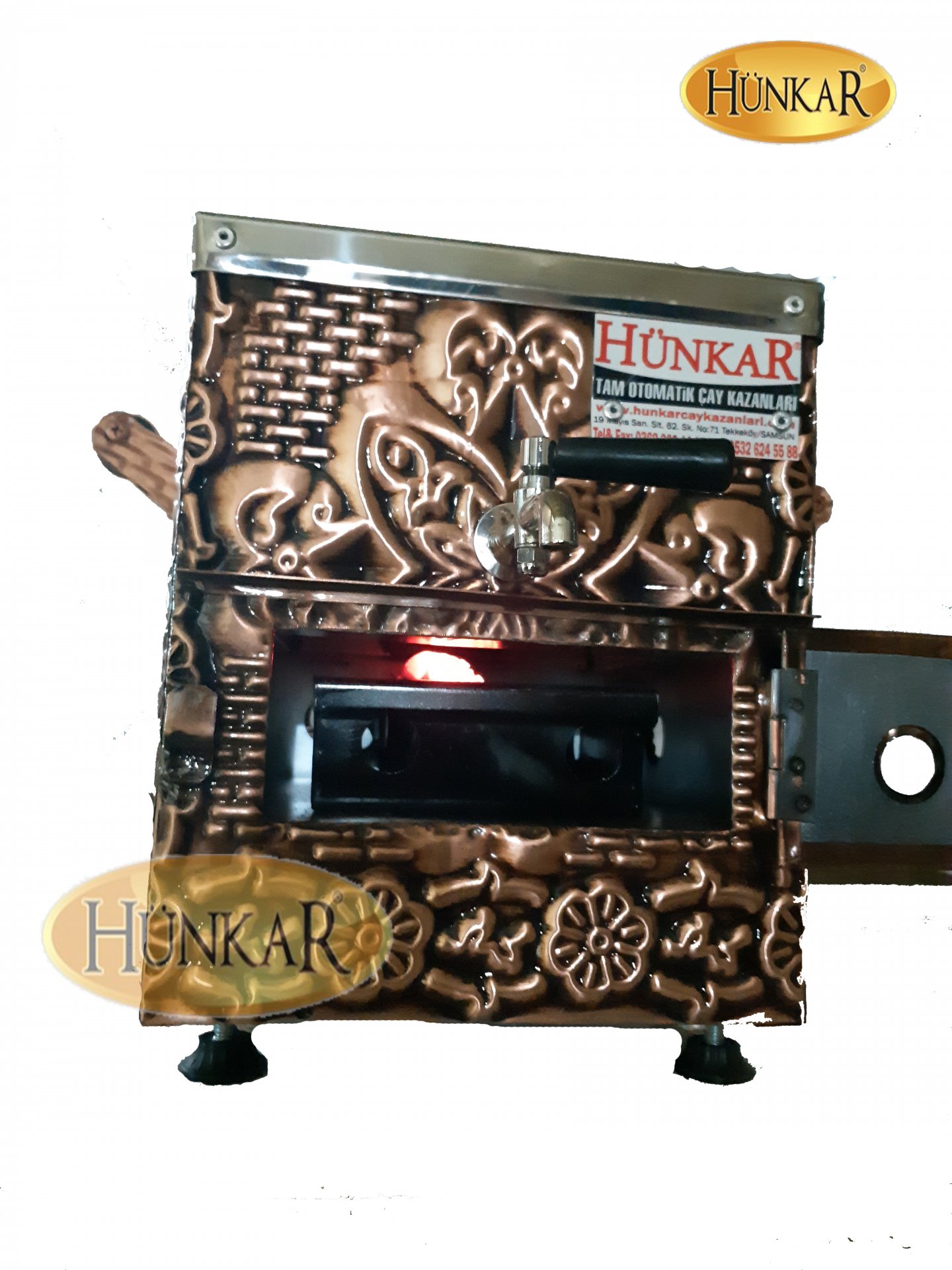 KÖMÜRLÜ - JELLİ YALITIMLI 3 LİTRE BAKIR SEMAVER 