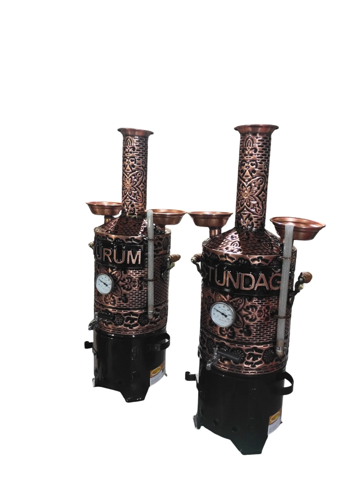 İSİM İŞLEMELİ ISI-SU GÖSTERGELİ 10 LT'LİK BAKIR PİKNİK SEMAVER