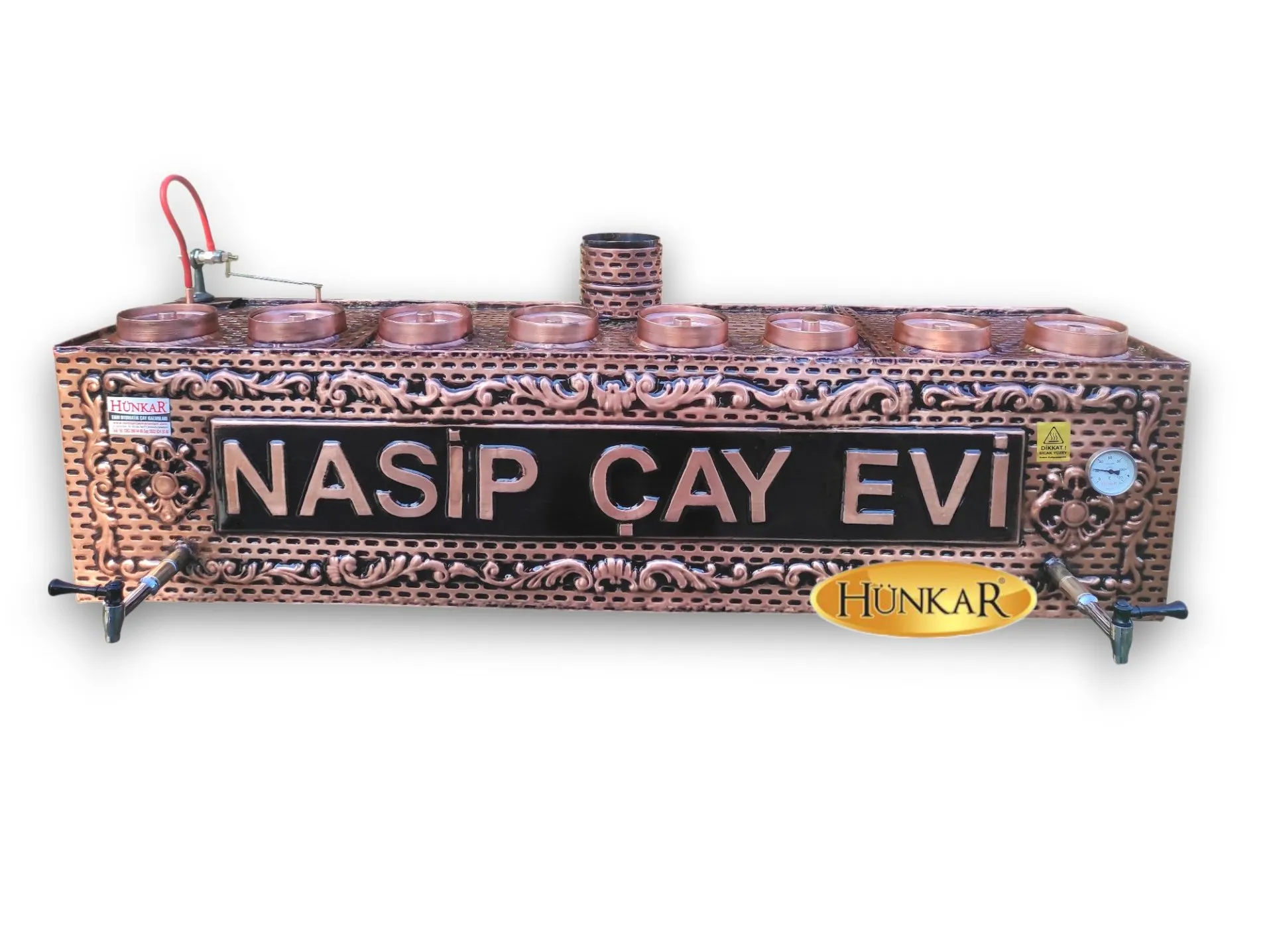 8 DEMLİKLİ SU OTOMATİKLİ ODUNLU KÖMÜRLÜ ÇAY KAZANI ÜST