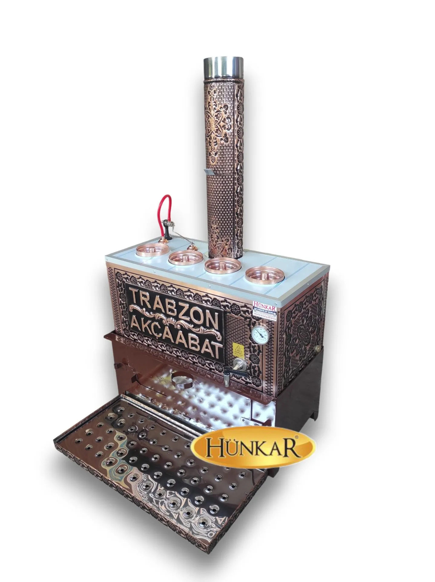 ÖZEL YAZILI 60 LT 4 LÜ BAKIR İŞLEMELİ YALITIMLI SU OTOMATİKLİ BAKIR KÖMÜRLÜ ÇAY KAZANI 