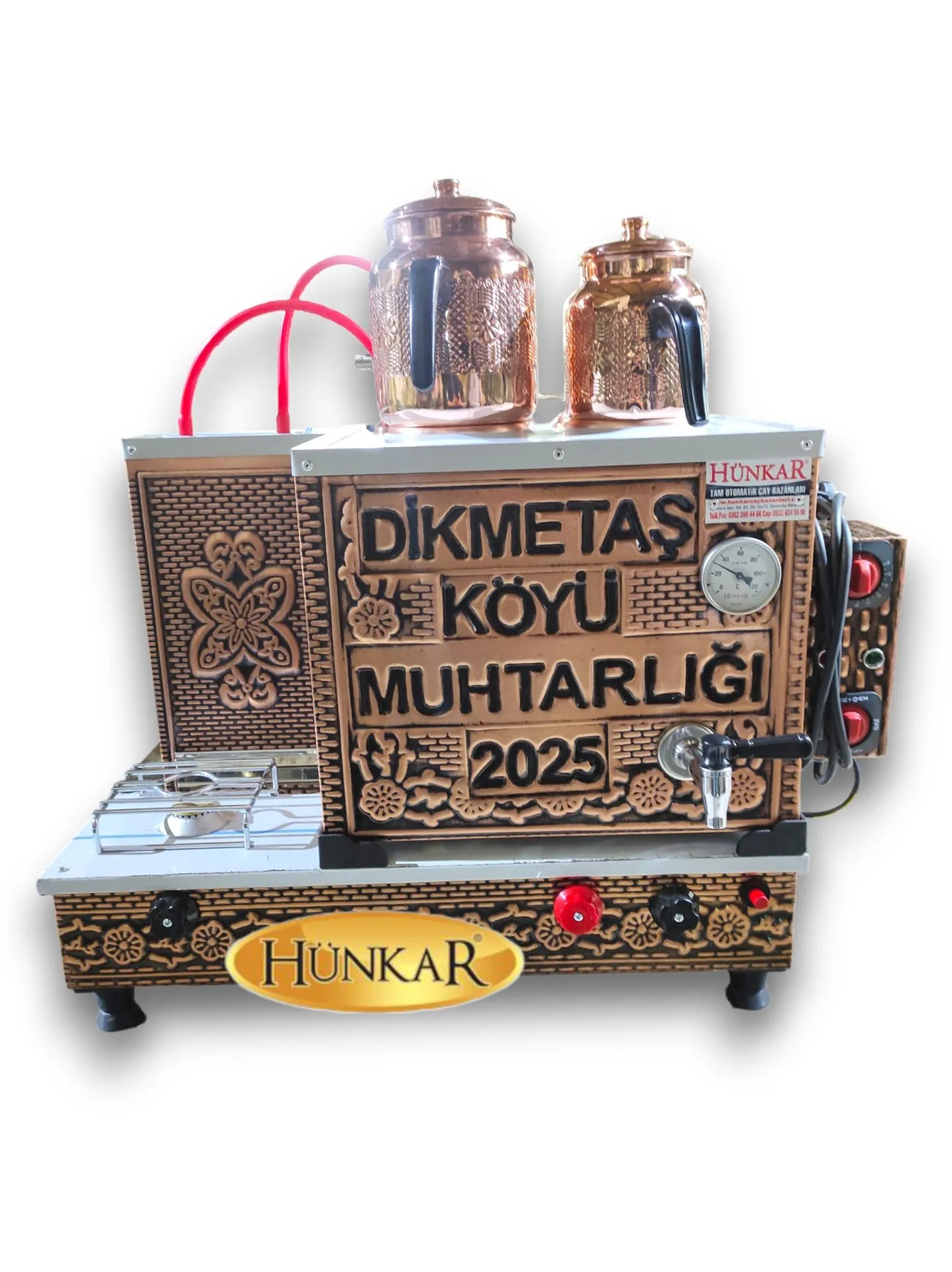 ÖZEL YAZILI BAKIR İŞLEMELİ 2 Lİ FULL OTOMATİK BAKIR ÇAY KAZANI 