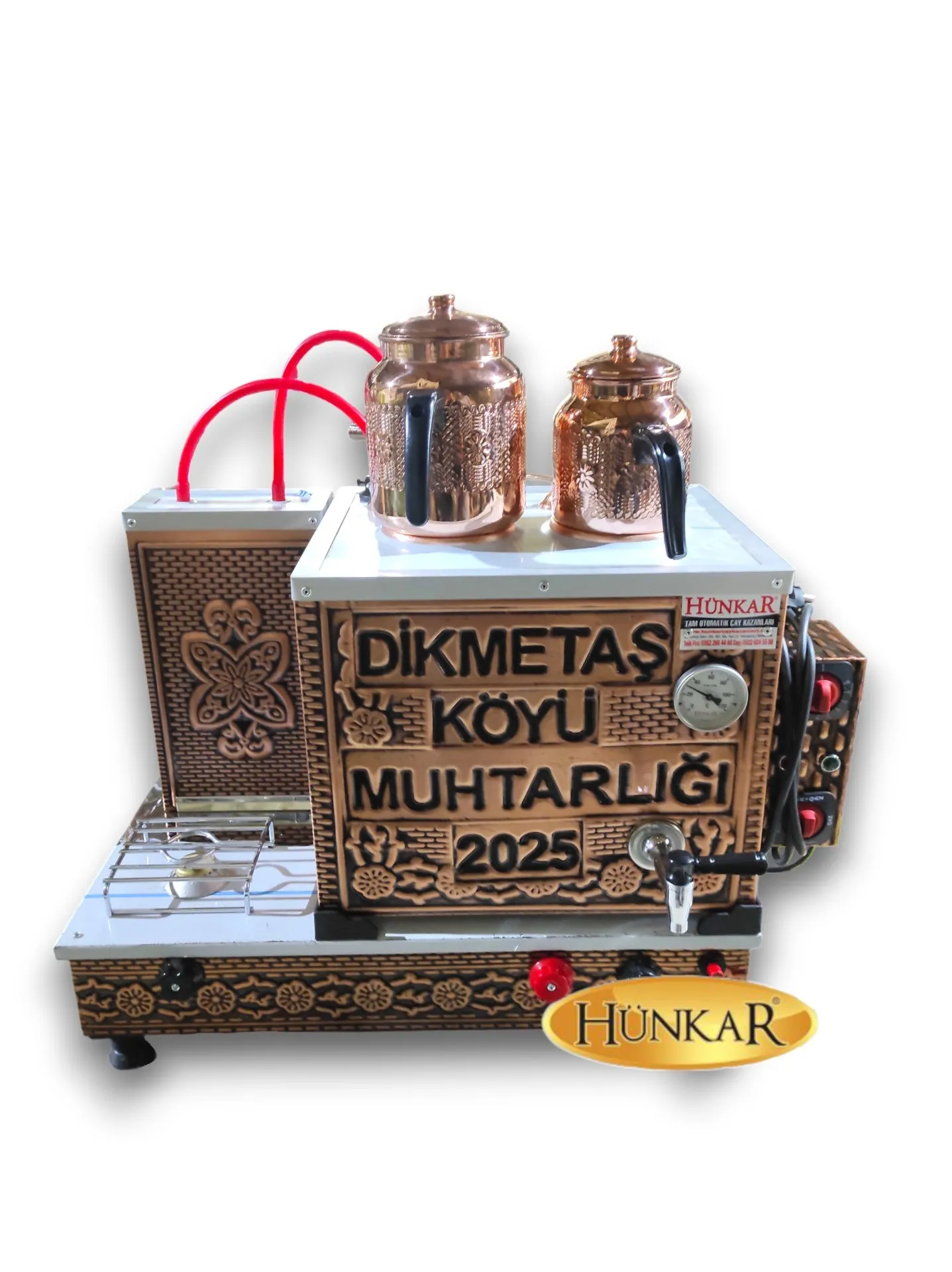 ÖZEL YAZILI BAKIR İŞLEMELİ 2 Lİ FULL OTOMATİK BAKIR ÇAY KAZANI 