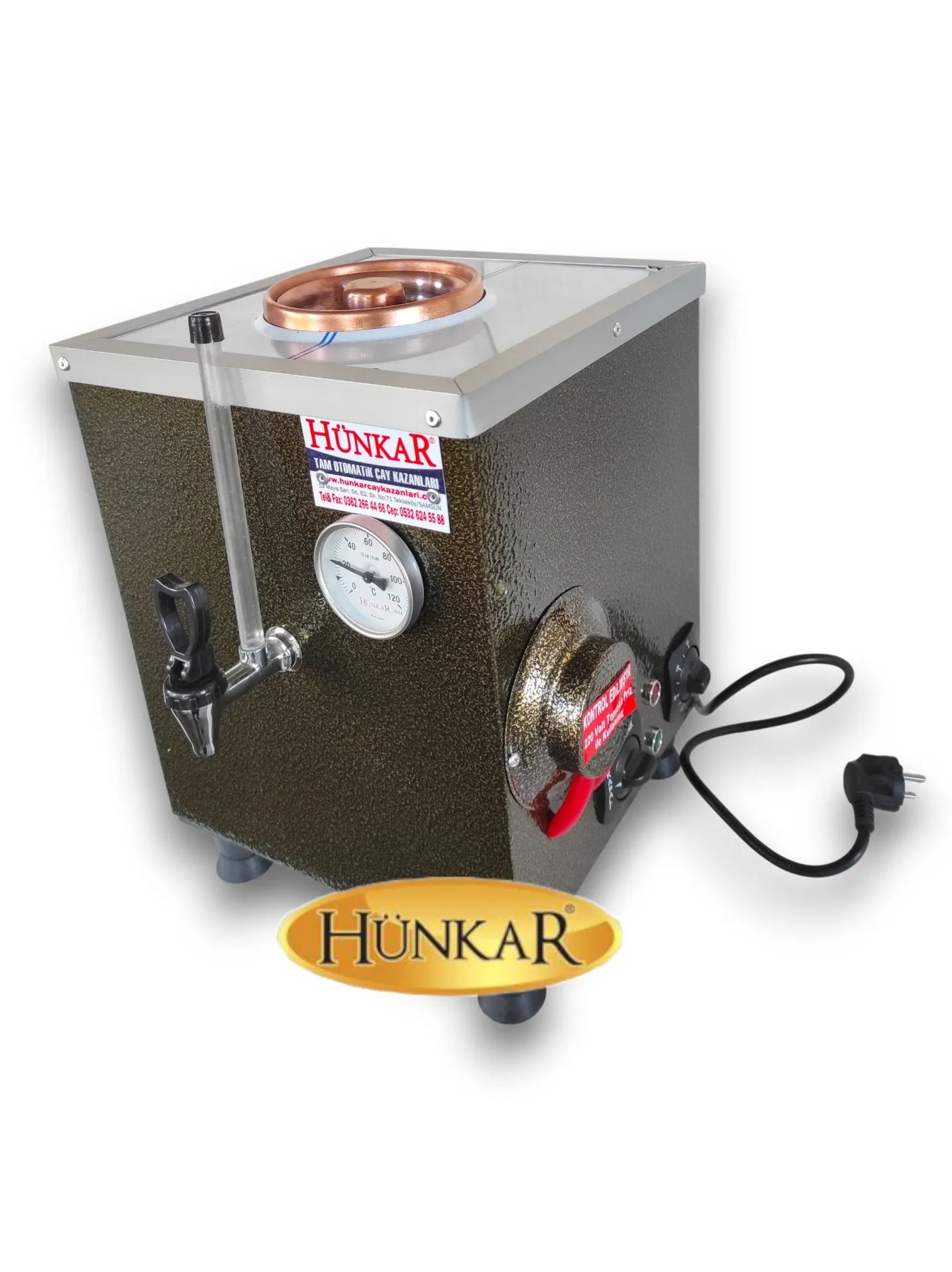 10 LİTRE STATİK FIRIN BOYALI SADE ELEKTRİKLİ BAKIR ÇAY KAZANI