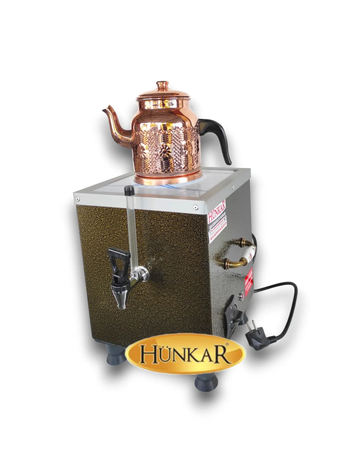 İÇİ BAKIR 6 LİTRELİK STATİK FIRIN BOYALI SADE ELEKTRİKLİ MİNİ ÇAY KAZANI & ÇAYMATİK