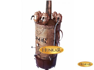 270 LİTRELİK ODUNLU KÖMÜRLÜ BAKIR  ATEŞ TUĞLALI  4 DEMLİKLİ SEMAVER GÖRÜNÜMLÜ