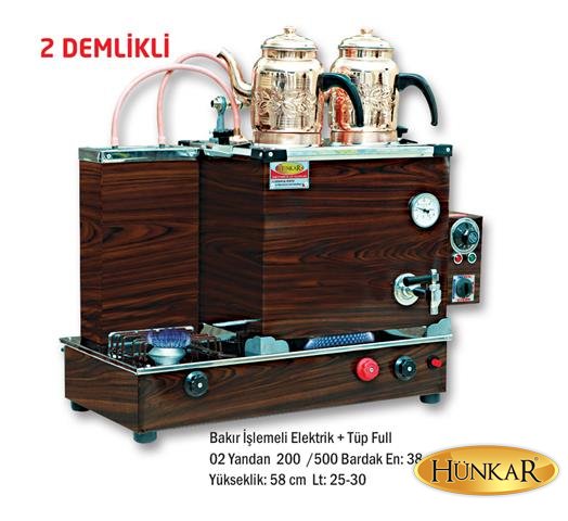 Ahşap fırın boyalı üstü Açılır 2 Demlikli içi bakır çay kazanı 