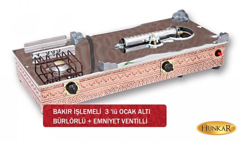 3'lü Bakır İşlemeli Ocak