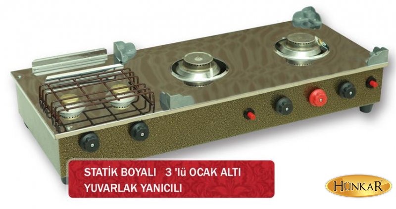 3'lü Statik Boyalı Ocak Yuvarlık Yanıcılı