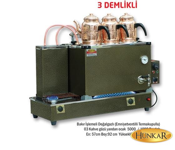 Boyalı Doğalgazlı 3 Demlikli