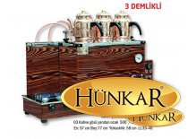 Ahşap üstü Açılır 3 Demlikli içi bakır çay kazanı