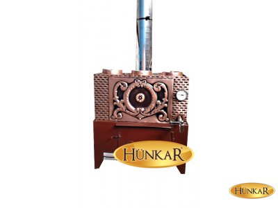Odunlu Kömürlü 3 Demlikli 40 litre Ateş Tuğlalı Uyutmalı bakır çay kazanı 