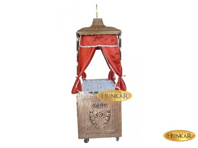 KAHVECİ GÜZELİ 120 cm BAKIR PERDELİ ARABALI
