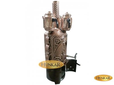 SEMAVER 25 LİTRE 3 DEMLİKLİ BAKIR İŞLEMELİ ISI ve SU GÖSTERGELİ TUĞLASIZ