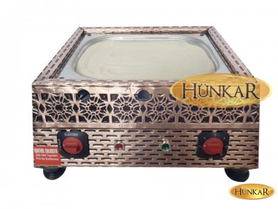 ELEKTİKLİ BAKIR İŞLEMELİ KUMDA KAHVE BAKIR CEZVELİ 45x35x22 cm