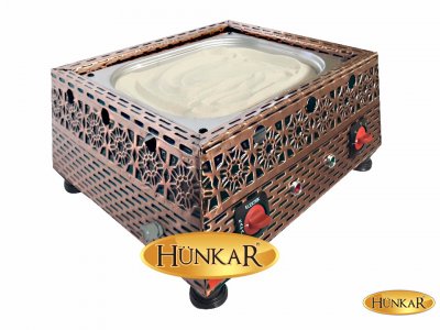 ELEKTİKLİ BAKIR İŞLEMELİ KUMDA KAHVE BAKIR CEZVELİ 45x35x22 cm