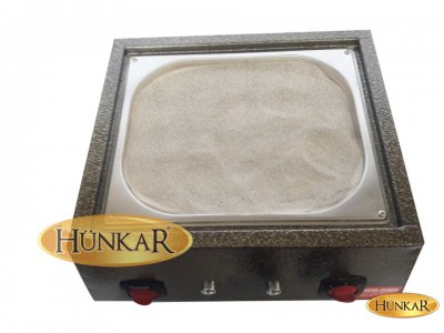 BOYALI İŞLEMELİ ELEKTRİKLİ  CEZVELİ KUMDA KAHVE 45x35x22 cm