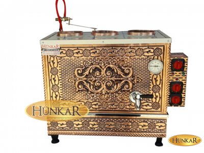BAKIR ÇAY KAZANI SADE ELEKTRİKLİ 3'LÜ İZOLASYONLU SU OTOMATİKLİ ÇİFT REZİSTANSLI