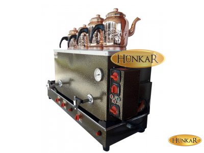 ÇAY KAZANI 4 DEMLİKLİ STATİK BOYALI ELEKTRİKLİ VE TÜPLÜ EMNİYET VENTİLLİ TERMOKUPURLU 