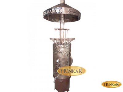 120 LİTRE 15 DEMLİKLİ SEMAVER BAKIR İŞLEMELİ ODUNLU KÖMÜRLÜ YALITIMLI DAVLUMBAZLI ve BARDAK KOYMA TEPSİLİ SEMAVER
