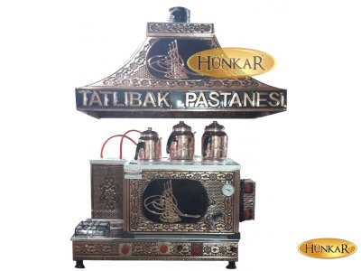 03 Bakır Tuğralı Takım emniyet ventilli çay kazanı 40 litre 