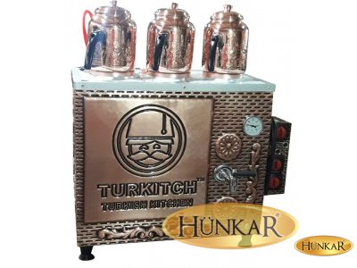 BAKIR ÇAY KAZANI SADE ELEKTRİKLİ 3'LÜ İZOLASYONLU SU OTOMATİKLİ ÇİFT REZİSTANSLI