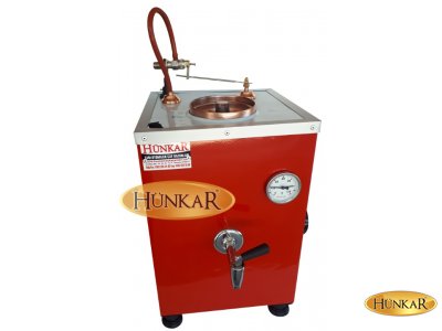 ÇAY KAZANI KIRMIZI DESENLİ SADE ELEKTRİKLİ SU OTOMATİKLİ YALITIMLI TEK DEMLİKLİ
