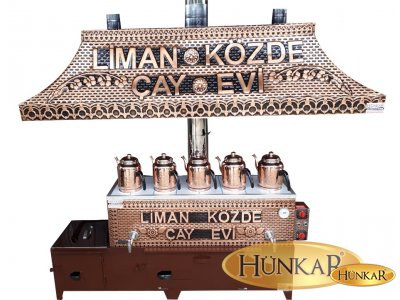 85 LİTRELİK SEMAVER BAKIR İŞLEMELİ 5 DEMLİKLİ SOBASI TUĞLALI YALITIMLI ELEKTRİKLİ KUMDA KAHVELİ SU OTOMATİKLİ SEMAVER