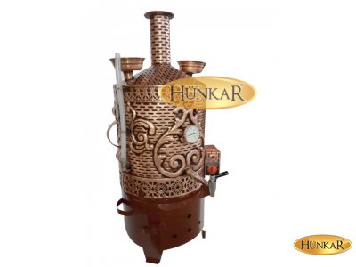 SEMAVER SADE ELEKTRİKLİ 2 DEMLİKLİ 30 LİTRE VERNİKLİ VE ESKİTMELİ ISI GÖSTERGELİ SU GÖSTERGELİ