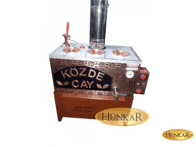 BAKIR ELEKTRİKLİ 3 DEMLİKLİ 40 LİTRELİK SOBASI ATEŞ TUĞLALI YALITIMLI VE İZALASYONLU SU OTOMATİKLİ ÇAY KAZANI