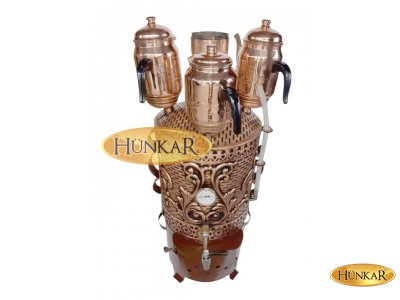SEMAVER SOBASI TUĞLASIZ ODUNLU 30 LİTRE VERNİKLİ ve ESKİTMELİ ISI GÖSTERGELİ SU GÖSTERGELİ