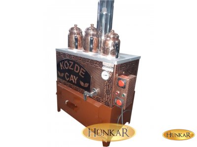 BAKIR ELEKTRİKLİ 3 DEMLİKLİ 40 LİTRELİK SOBASI ATEŞ TUĞLALI YALITIMLI VE İZALASYONLU SU OTOMATİKLİ ÇAY KAZANI