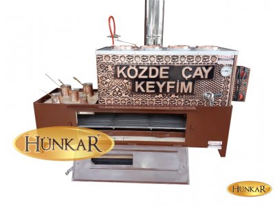 BAKIR 60 LİTRELİK 4 DEMLİKLİ SOBASI TUĞLALI ODUNLU KÖMÜRLÜ YALITIMLI  KUMDA KAHVELİ SU OTOMATİKLİ ÇAY KAZANI